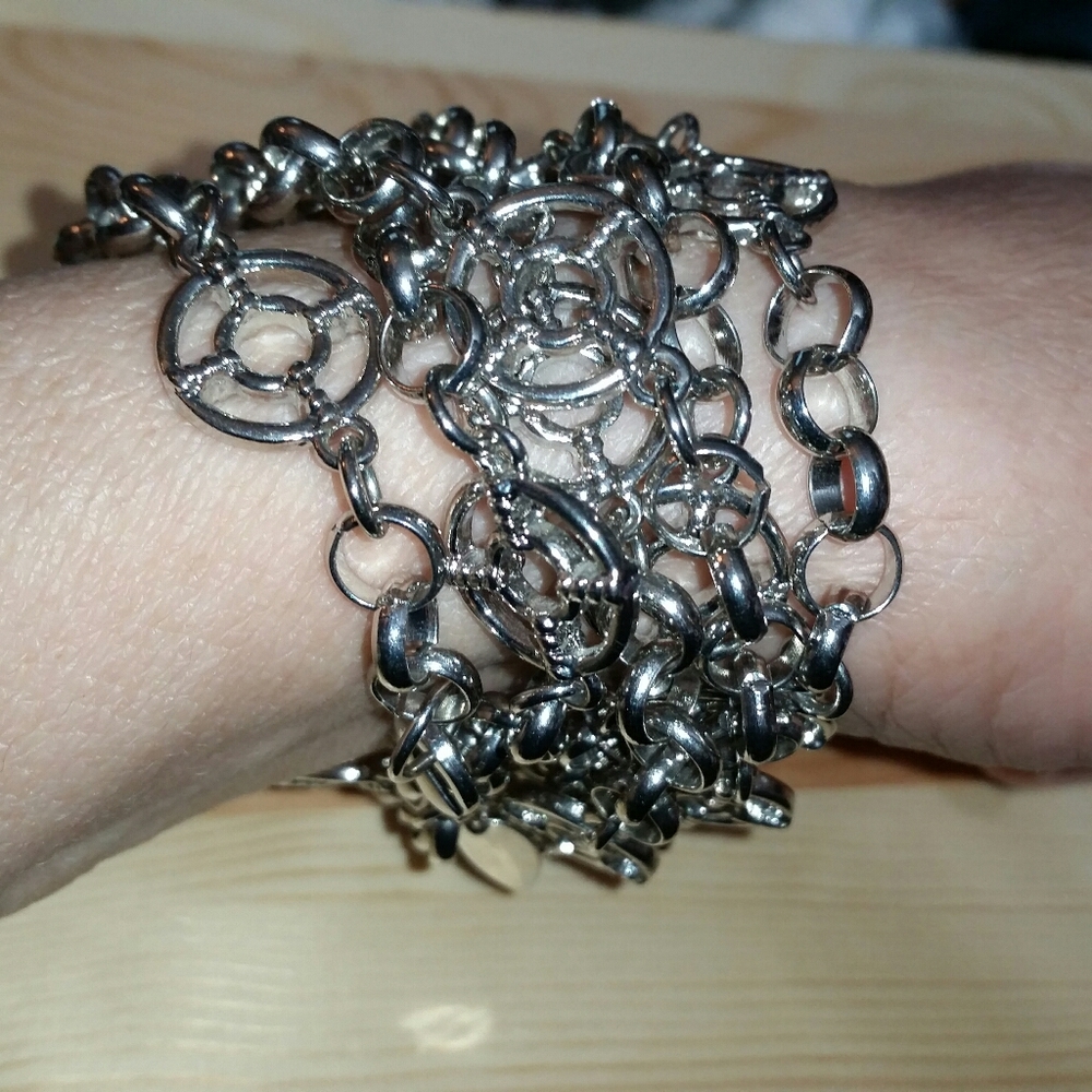 Coldwater Creek Silver Circle Station Necklace View 5